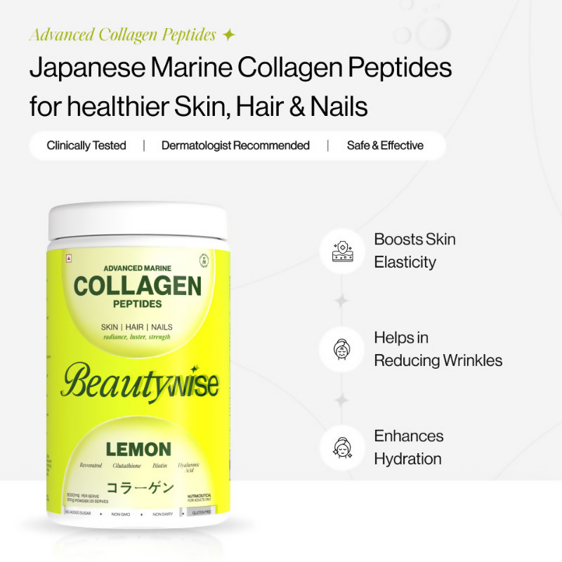 Beautywise Advanced Marine Collagen Peptides Powder - Lemon | Grocsy