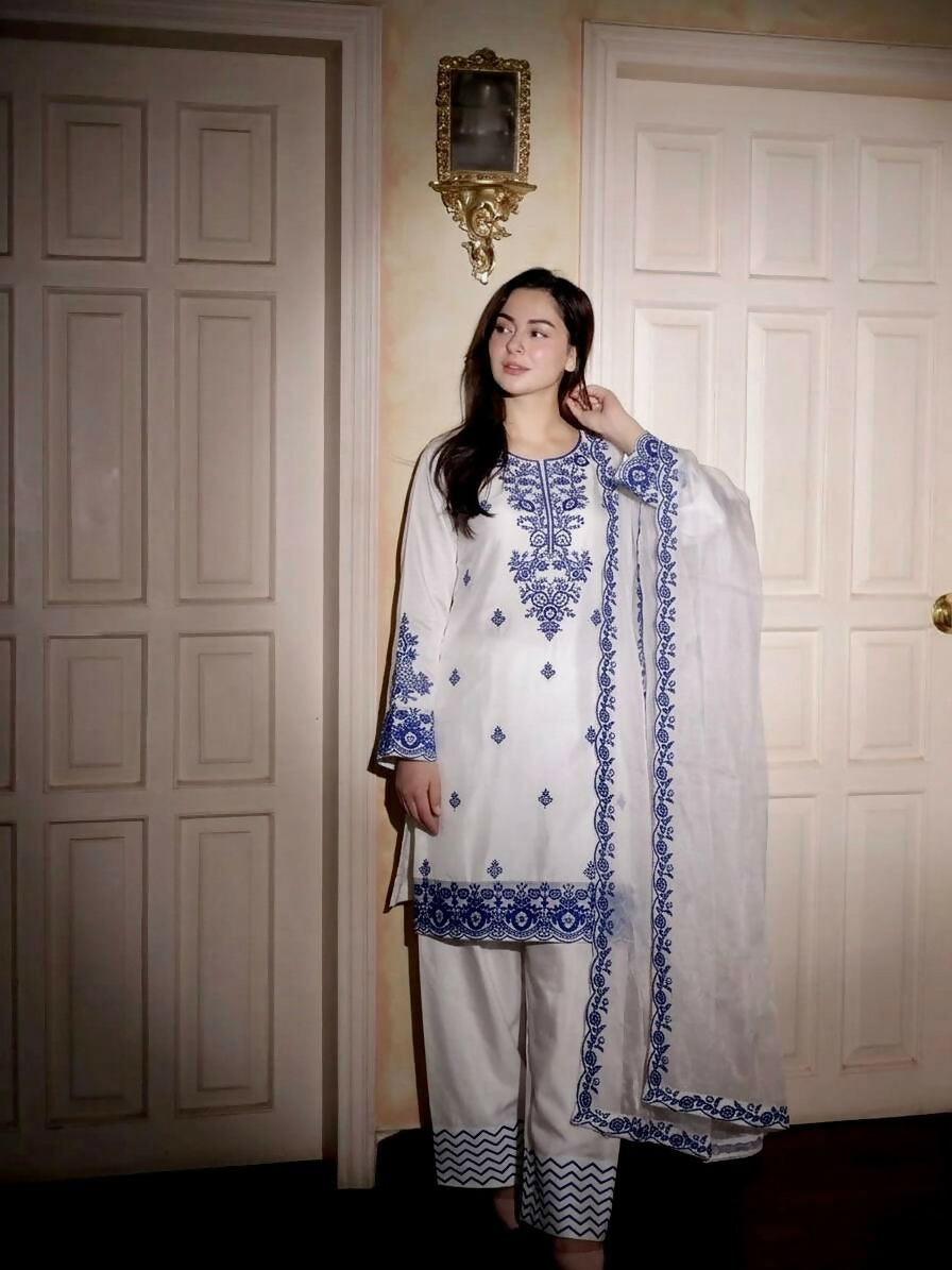 Teeya Creation Womens Trendy Stylish Embroidery Thread Work Blue Kurta Set | Grocsy