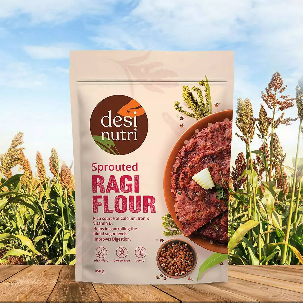 Desi Nutri Sprouted Ragi Flour | Grocsy