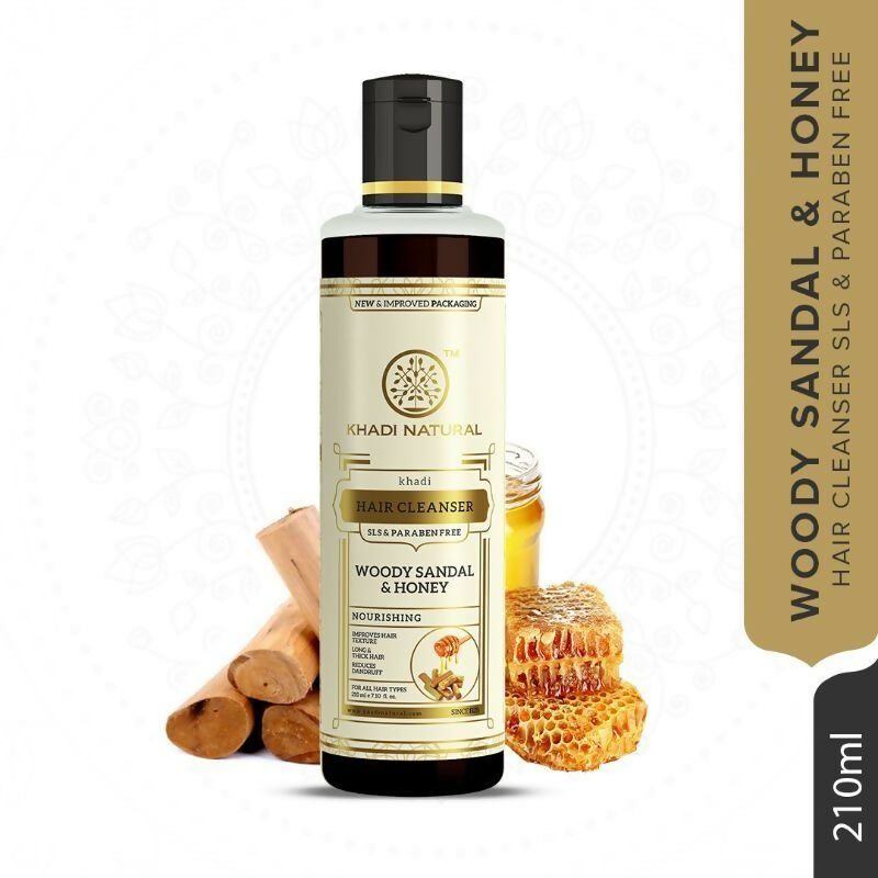 Khadi Natural Woody Sandal & Honey Hair Cleanser | Grocsy
