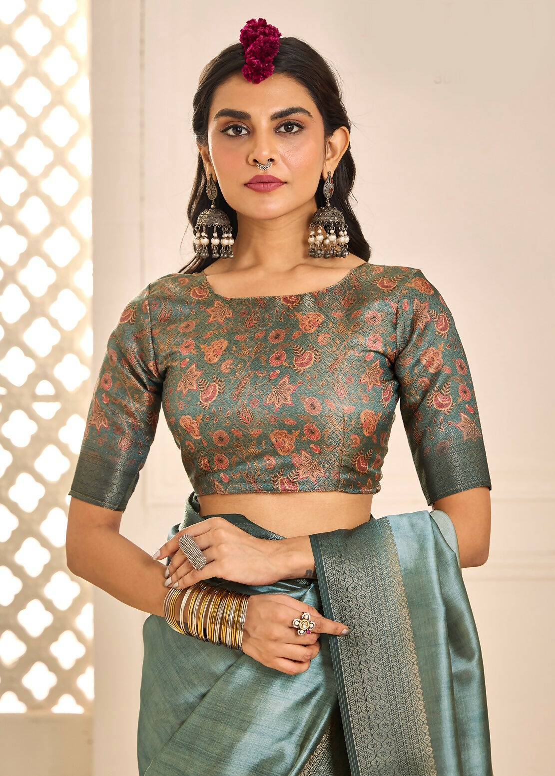 Joban Fashion Satin Silk With Zari Border Light Grey Colored Designer Pallu Saree | Grocsy