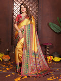 Aastha Fashion Gold Tissue Silk Weaving Saree | Grocsy