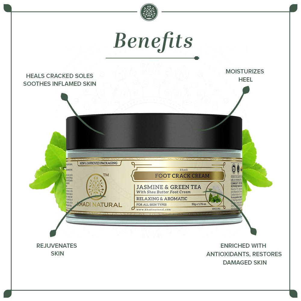 Khadi Natural Jasmine & Green Tea Foot Crack Cream | Grocsy