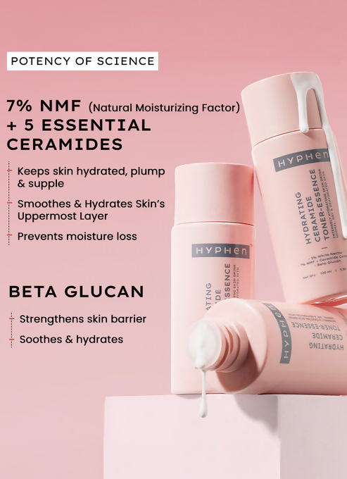Hyphen By Kriti Sanon 7% Ceramides-Nmf Milky Toner Essence With 5% Glass Skin Blend Of Rice Water Snow Mushroom & Oatmeal | Grocsy