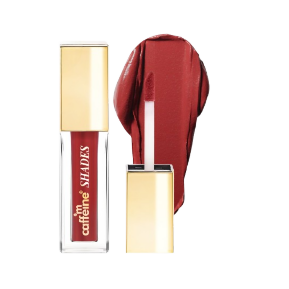 mCaffeine Shades Velvet Blur Matte Liquid Lipstick 12 Hrs Stay & Lightweight - Passionate Crimson | Grocsy