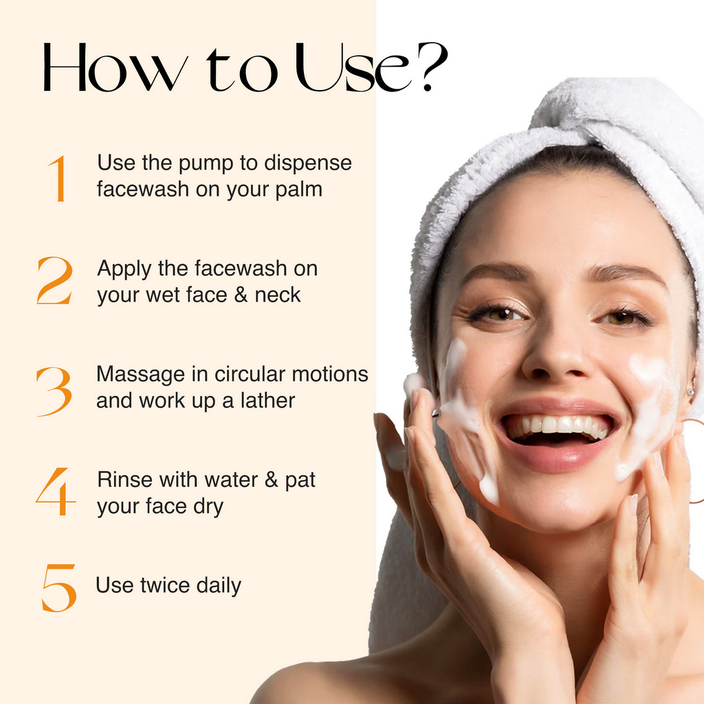 Nourish Mantra Vitamin C Glow Face Wash with Vitamin C, Aloe Vera, & Vitamin E | Grocsy