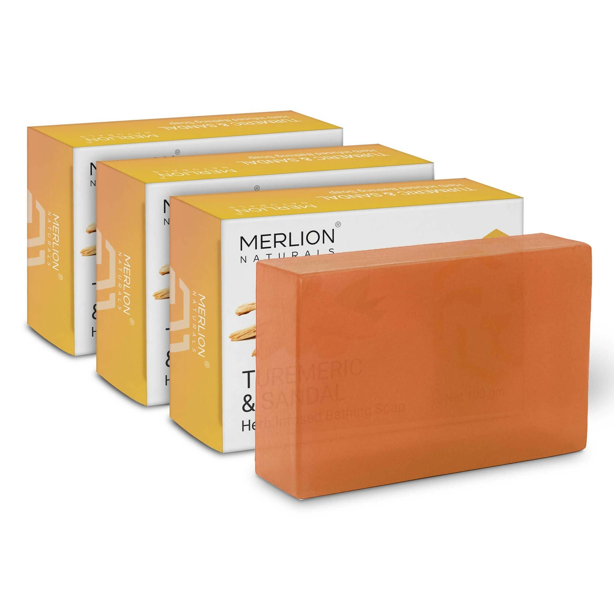 Merlion Naturals Turmeric and Sandal Glycerine Soap | Grocsy