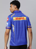 playR Men Printed Polo Collar Dri-FIT MI Official Match Jersey T-shirt IPL, T20 | Grocsy