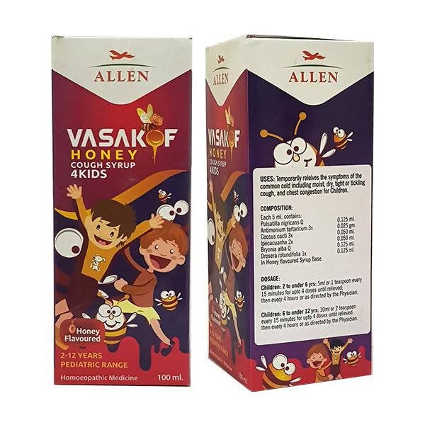 Allen Homeopathy Vasakof Honey Cough Syrup 4Kids | Grocsy