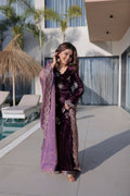 Joban Fashion Maroon Kurta Set Velvet Embroidery Sequence Work | Grocsy