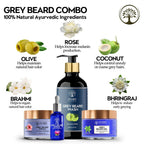 Ivory Natural Grey Beard Combo (Serum, Cream, Wash & Gel) Restore Your Silver Beard To Natural Color | Grocsy