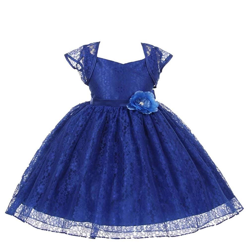Asmaani Baby Girl's Blue Colour Satin A-Line Maxi Full Length Dress (AS-DRESS-22159) | Grocsy
