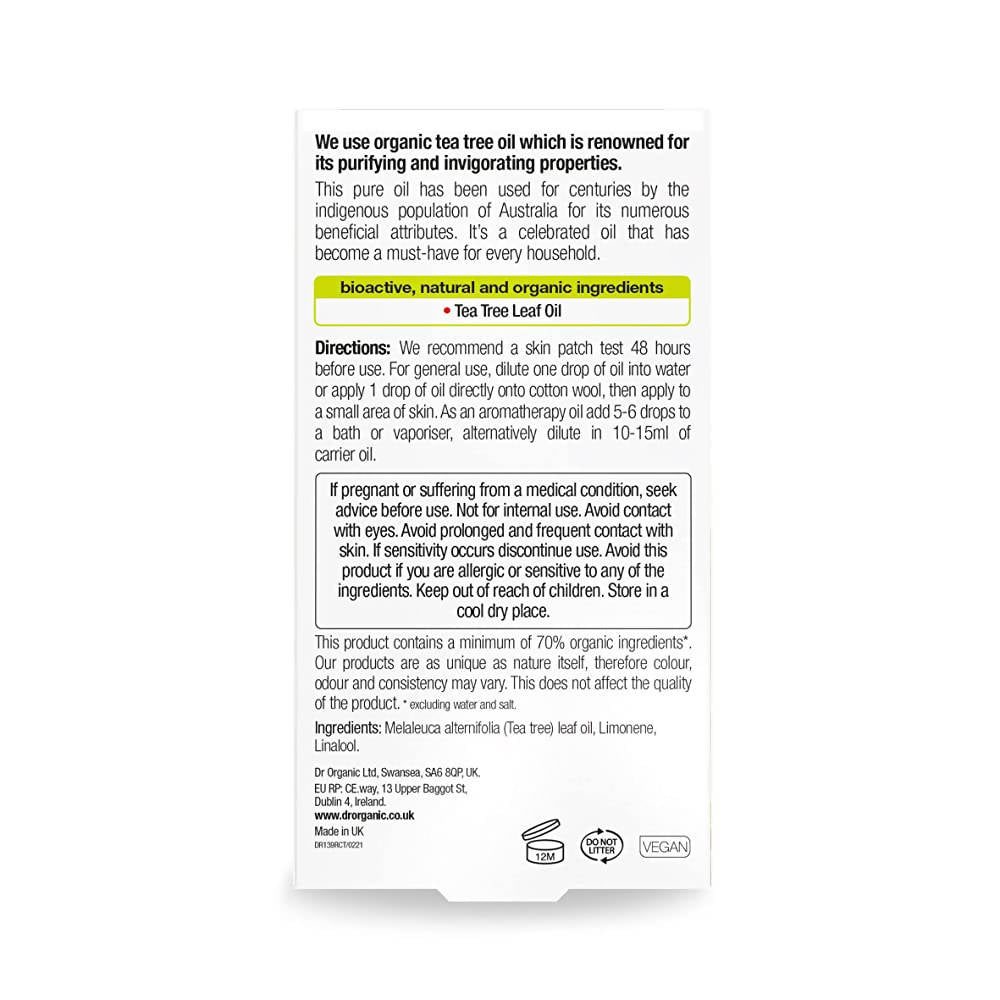 Dr.Organic Tea Tree Pure Oil | Grocsy