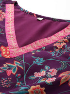 Ahalyaa Women's Traditional wear Kurta Set - Purple | Grocsy