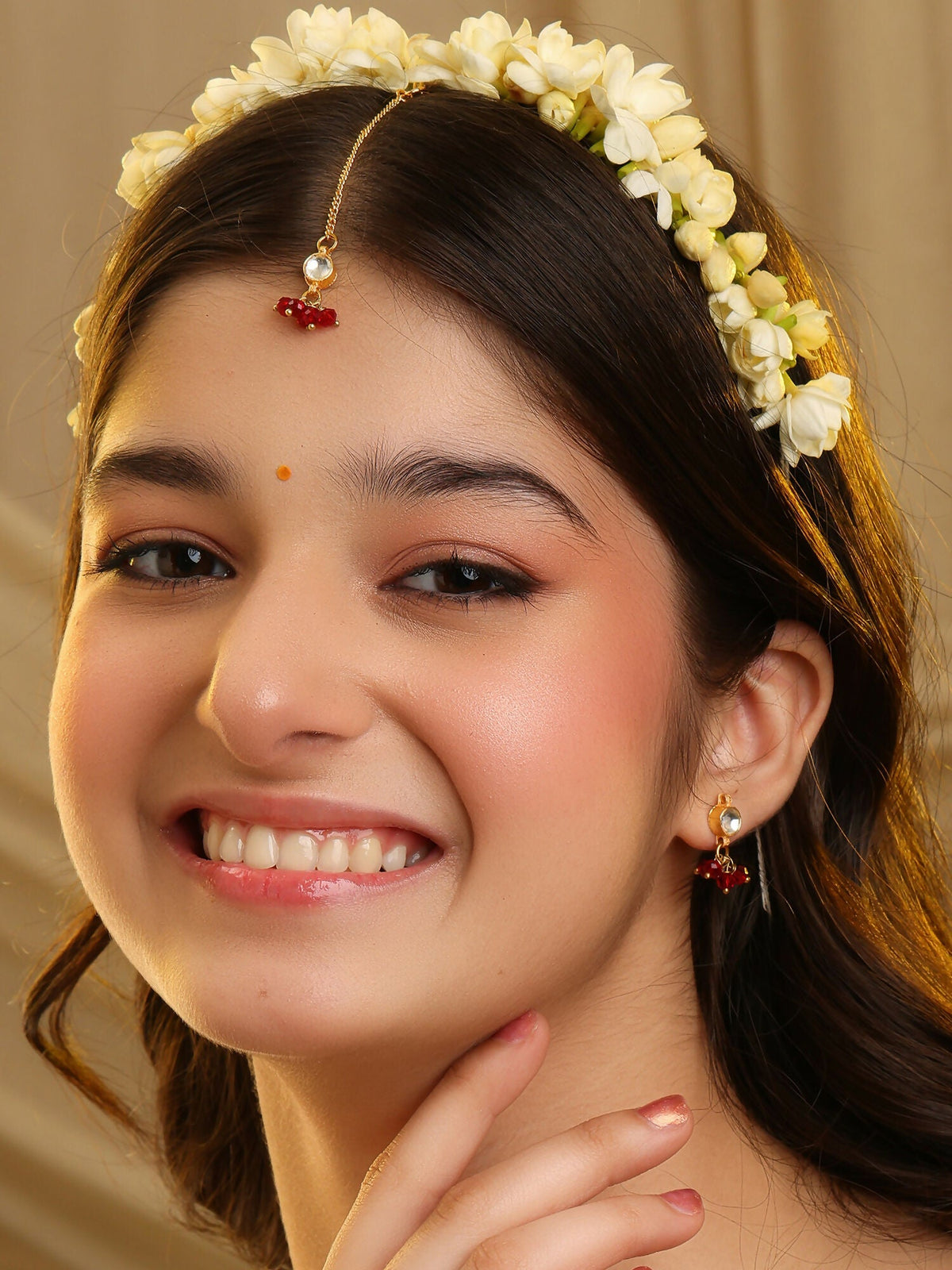 Ruby Raang Noor-E-Laal Pearl Tikka Set | Grocsy