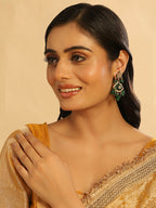 Nuyug 22K Gold Plated Arc Kundan Ruby Drops Necklace | Grocsy