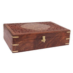 Nizalia Carved Motif Of Flora Handmade Jewellery Box | Grocsy