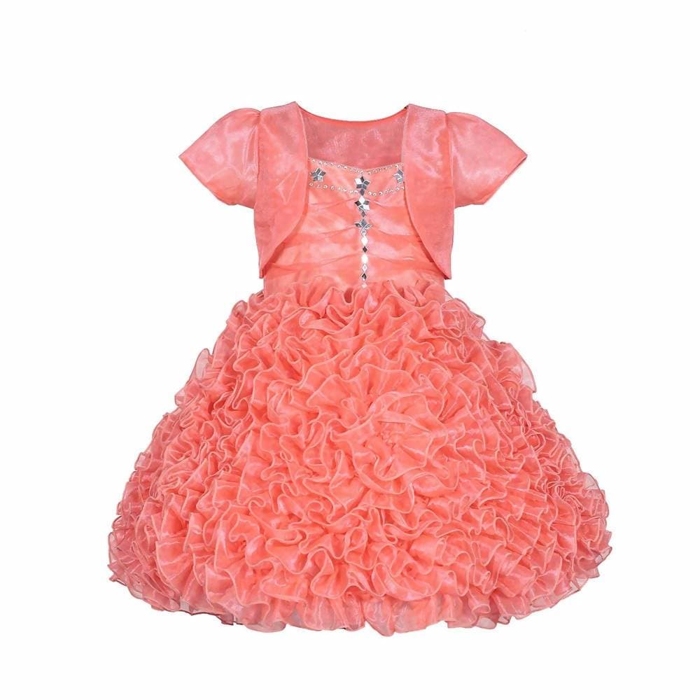 Asmaani Baby Girls Gajri Tissue Net Knee Length Frock ( AS-DRESS-22151) | Grocsy