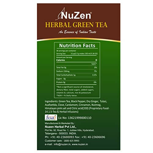NuZen Herbal Green Tea Bags | Grocsy