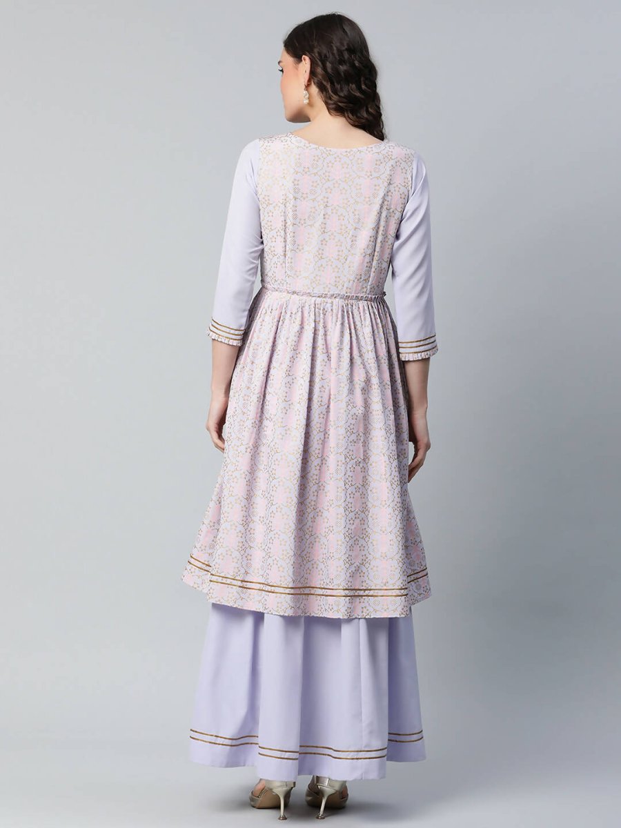 Ahalyaa Womens Powder Blue Crepe Floral Dress | Grocsy