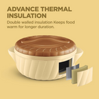 Milton Flora 1500 Insulated Inner Steel Casserole - Silky Cream | Grocsy