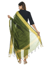 Mominos Fashion Moeza Handloom Cotton Mehndi Green Dupatta | Grocsy