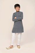 Joban Fashion Cotton Navy Blue Kurta With Straight Fit Pant | Grocsy