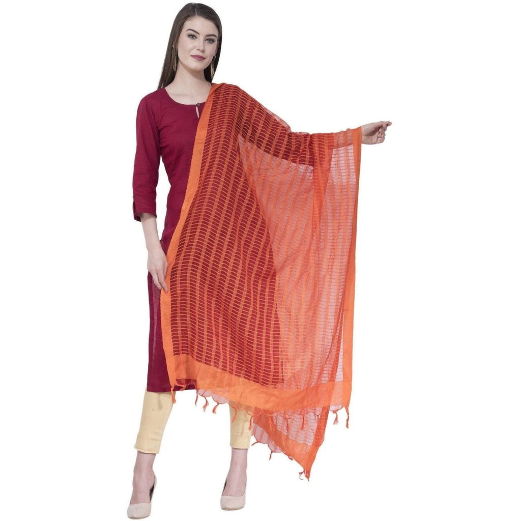 A R Silk Orange Color Regular Dupattas and Chunnis | Grocsy