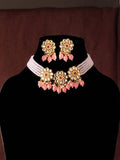 Mominos Fashion Johar Kamal Women's Pink Beads Pearls Gold-Polished Jewellery Set | Grocsy