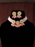 Mominos Fashion Johar Kamal Women's Pink Beads Pearls Gold-Polished Jewellery Set | Grocsy
