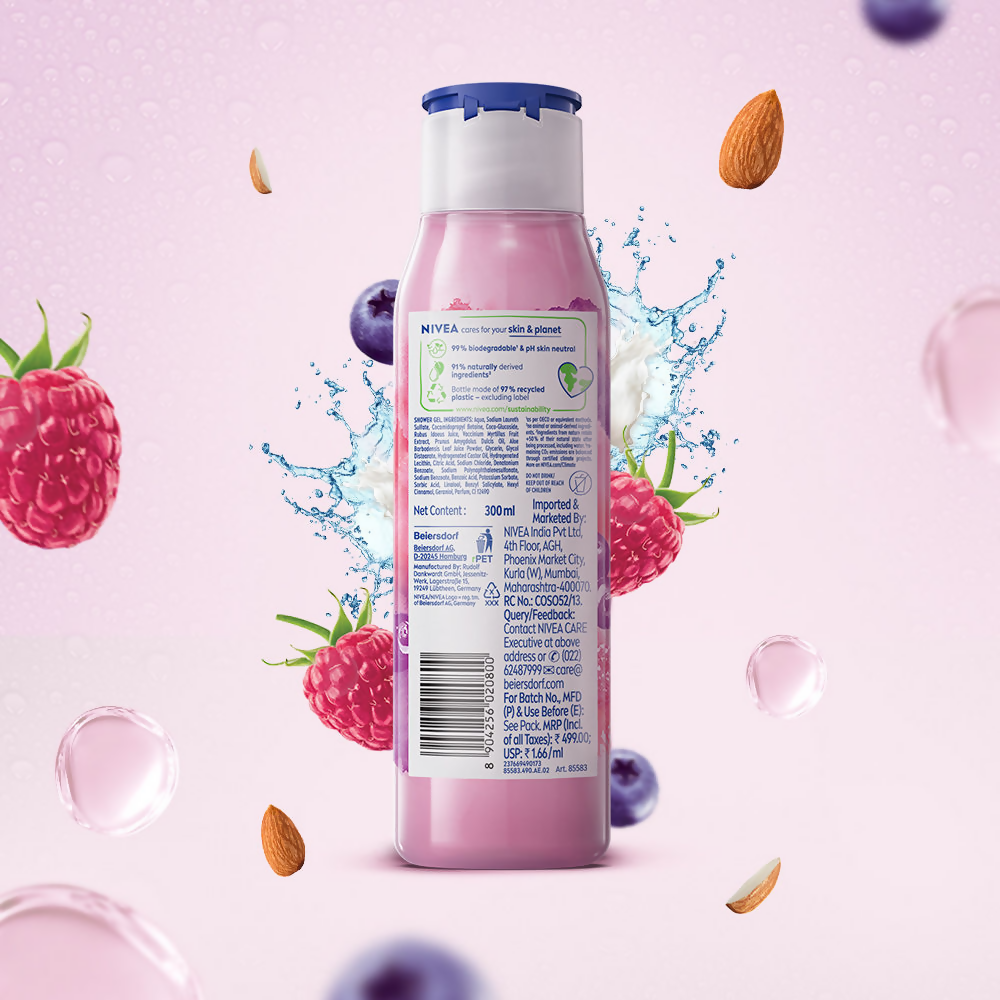 Nivea Fresh Blends Raspberry Body Wash | Grocsy