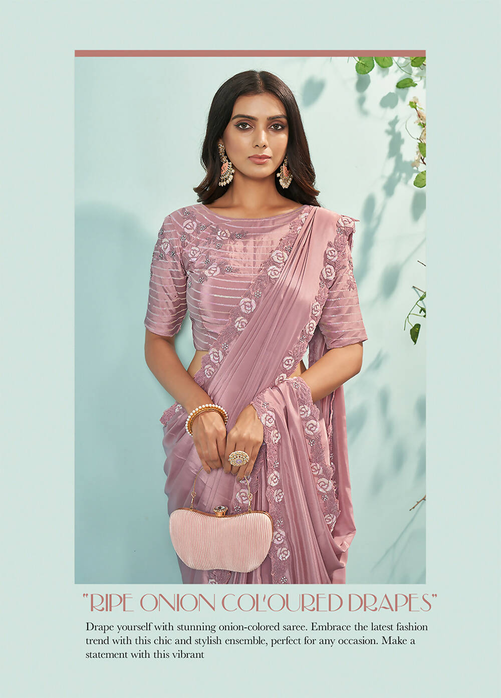 Pink Silk crepe Solid Saree With Unstitched Blouse Piece - Norita Ikshita | Grocsy