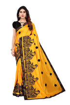 Vamika Yellow Dola Silk Embroidery Saree | Grocsy