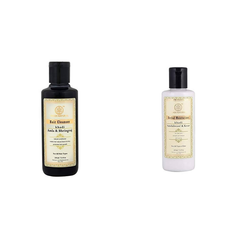 Khadi Natural Hair Cleanser And Herbal Moisturizer Combo | Grocsy