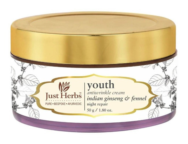 Just Herbs Youth Antiwrinkle Indian Ginseng & Fennel Night Repair Cream | Grocsy