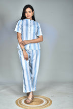Morchari Digital Print Semi Muslin Co-Ord Set Top & Trouser-Multicolor | Grocsy