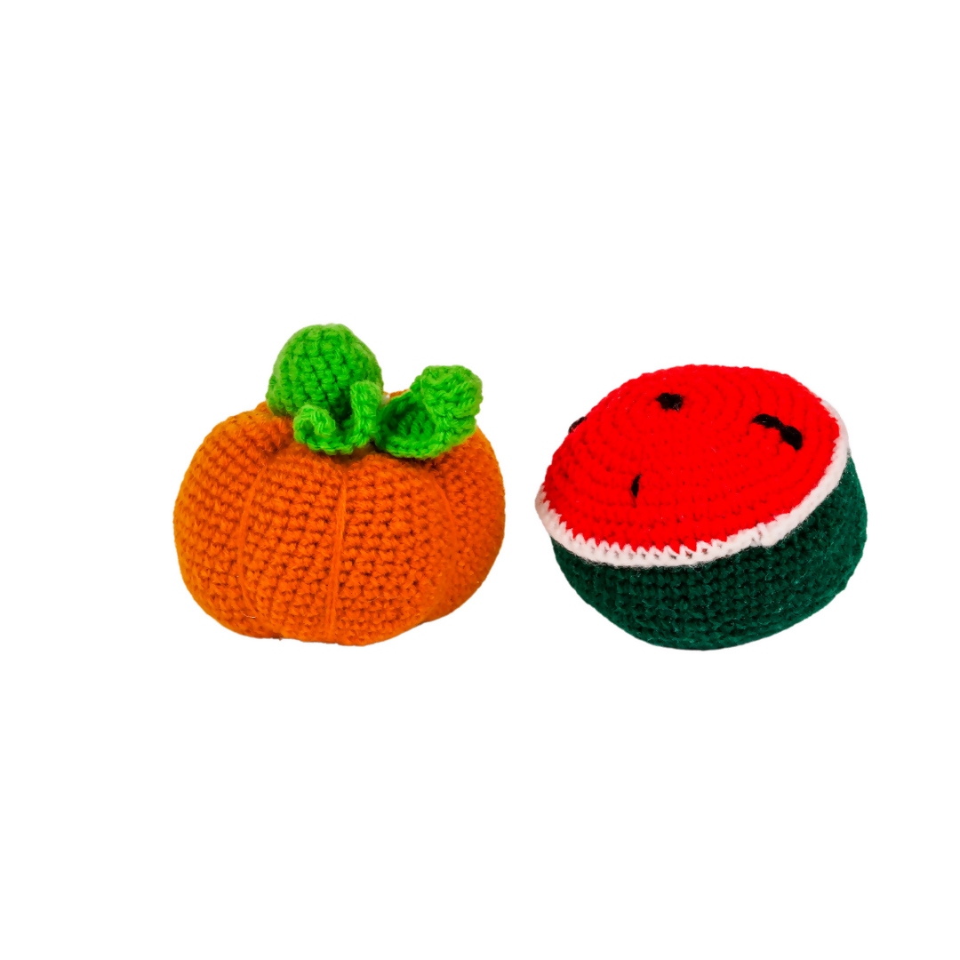 Nesta Toys Crochet Fruits & Vegetable Toys, Play Food for Kids (10 Pcs) | Grocsy