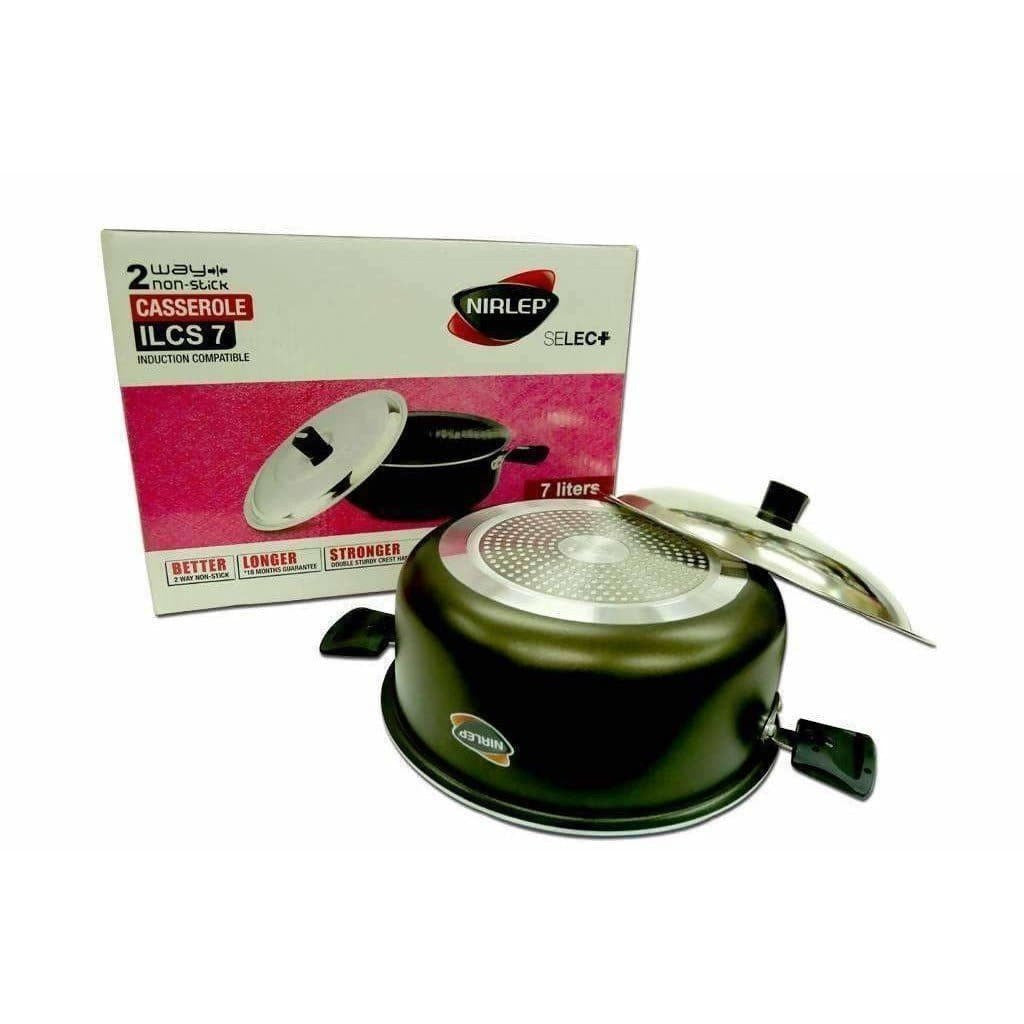 Nirali 2 Way Non-Stick Casserole Induction Compatible | Grocsy