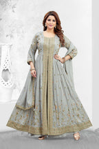 Joban Fashion Muslin Silk Grey Color Kurta Set | Grocsy