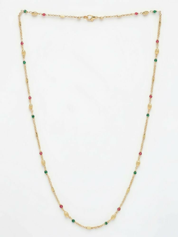 NVR Women Gold Plated Artificial Beads Chain | Grocsy