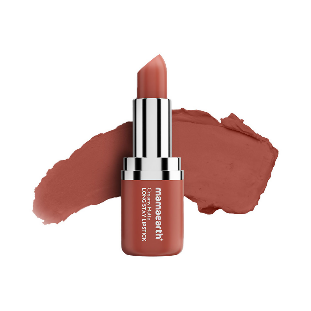 Mamaearth Creamy Matte Long Stay Lipstick - Apricot Taupe | Grocsy