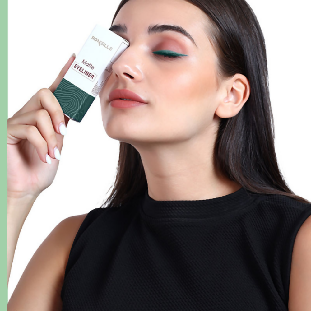 Ronzille Smudgeproof And Waterproof Liquid Matte Eyeliner - Green | Grocsy