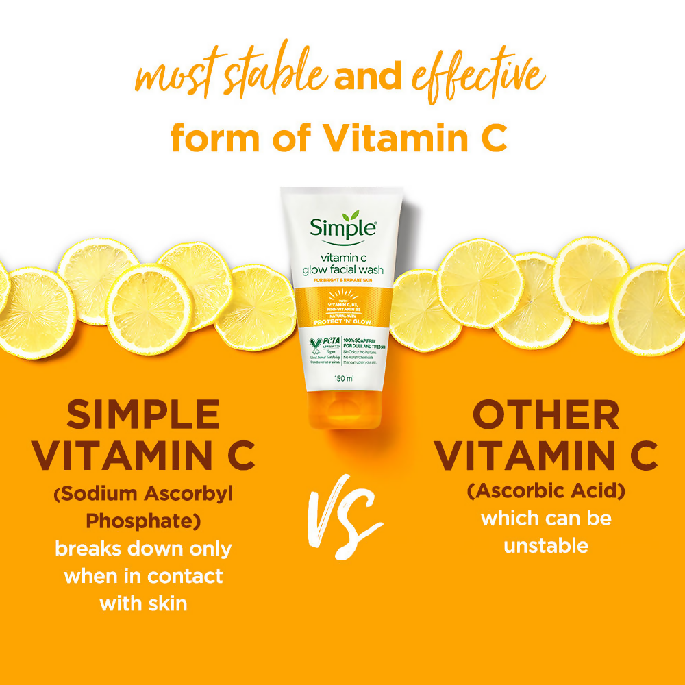 Simple Protect N Glow Vitamin C Glow Facial Wash | Grocsy