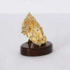 House Of Wemy Gold-Polished Lord Kalpavrikshya Tree Ganesha Idol | Grocsy