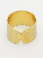 NVR Women Gold-Polished Solid Adjustable Finger Ring | Grocsy