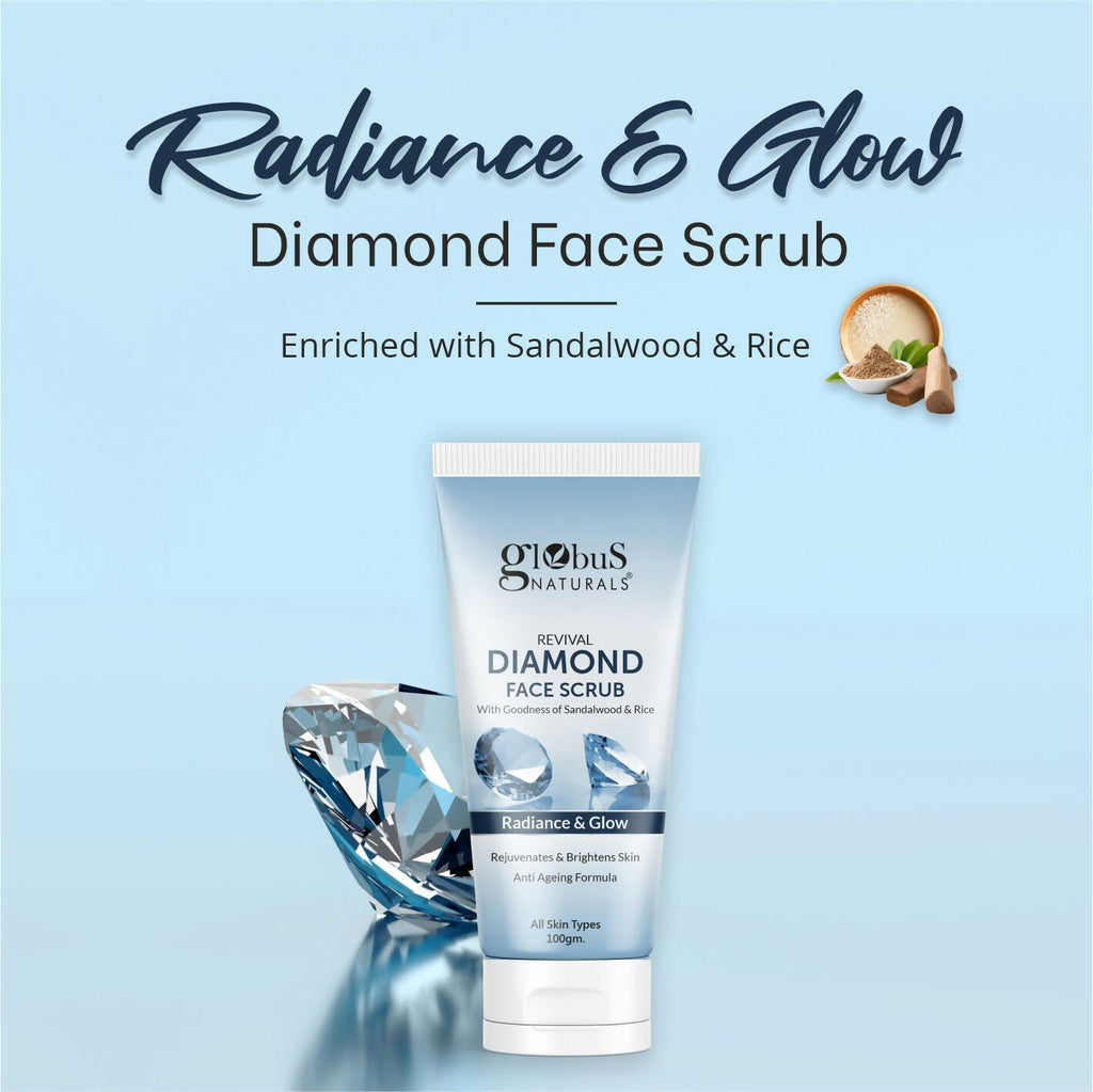 Globus Naturals Revival Diamond Face Scrub, Suitable For All Skin Types | Grocsy