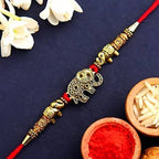 Ethnic Elephant Pearl Rakhi & Soan Papdi | Grocsy