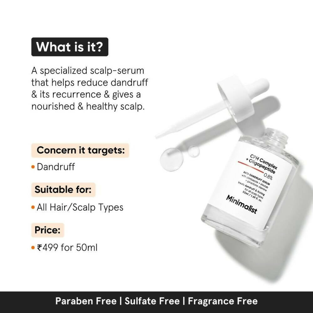 Minimalist CPH Complex + Oligopeptide 0.8% Anti-Dandruff Serum | Grocsy