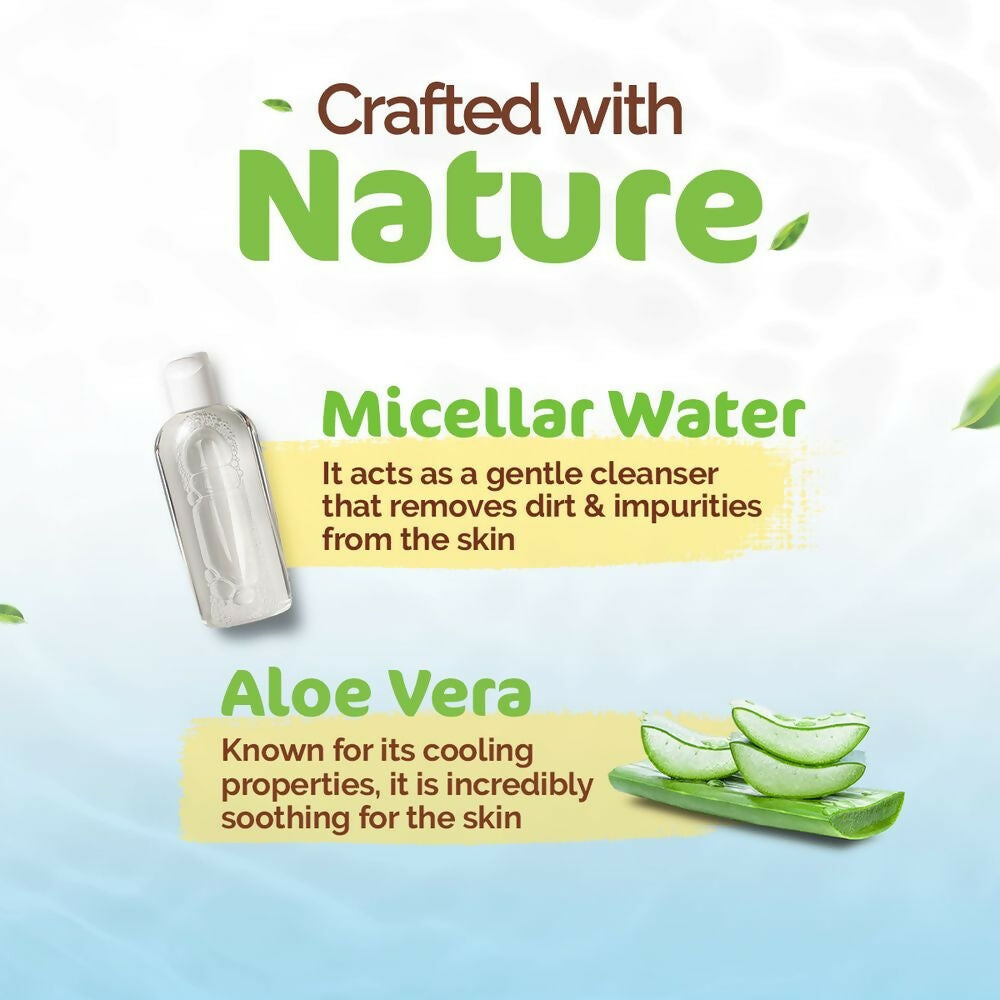 Mamaearth Micellar Gentle Makeup Remover Wipes | Grocsy