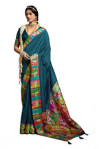 Joban Fashion Tushar Silk Blue Colored With Zari Border And Designer Pallu Saree | Grocsy